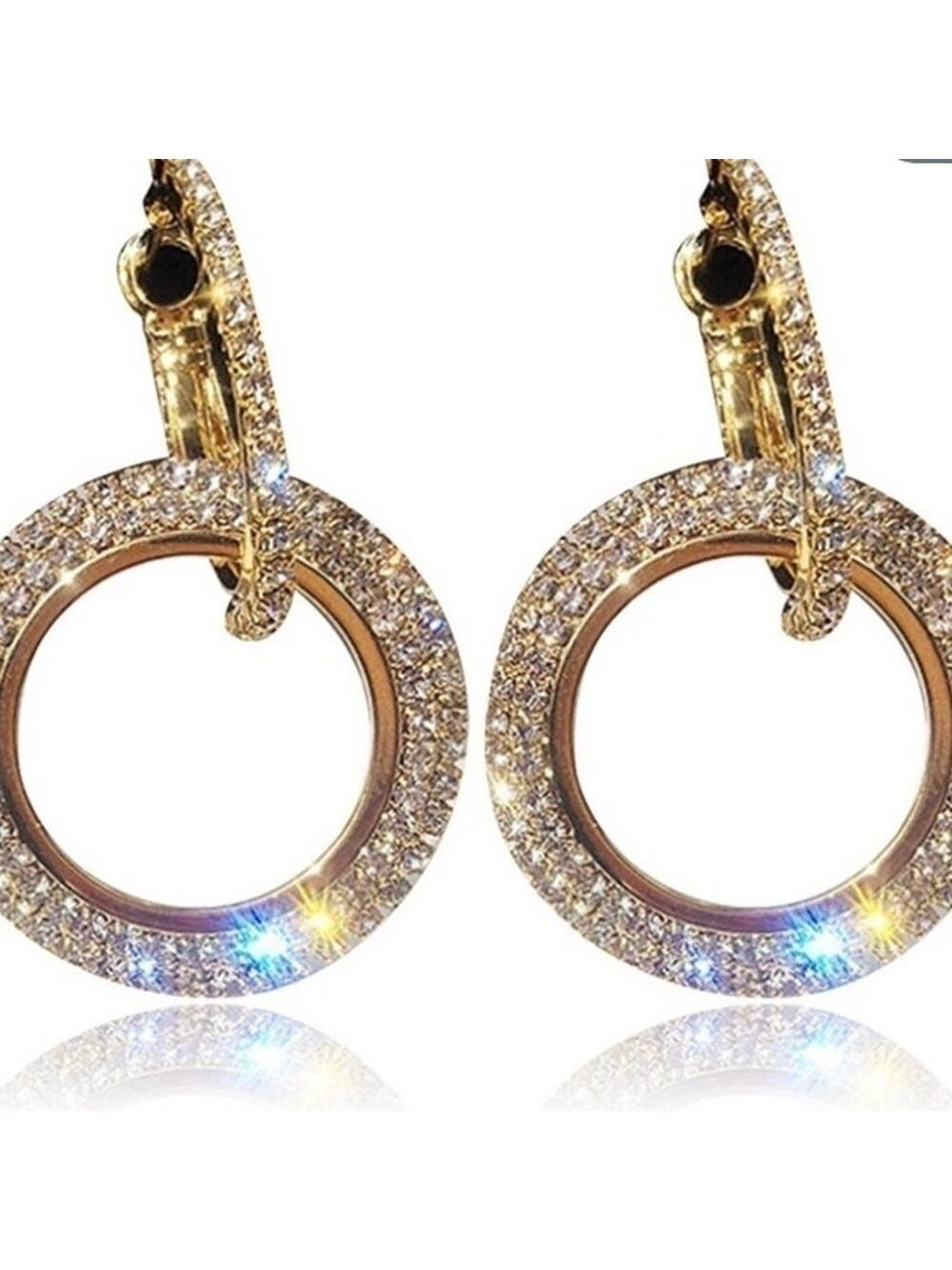 Gold Plated Crystal Hoop Earrings - Picture 5 of 9